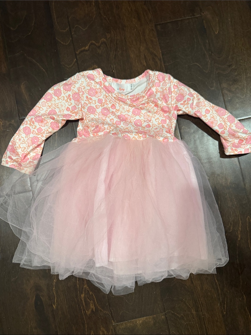 Girls Pink Floral Tulle Party Dress